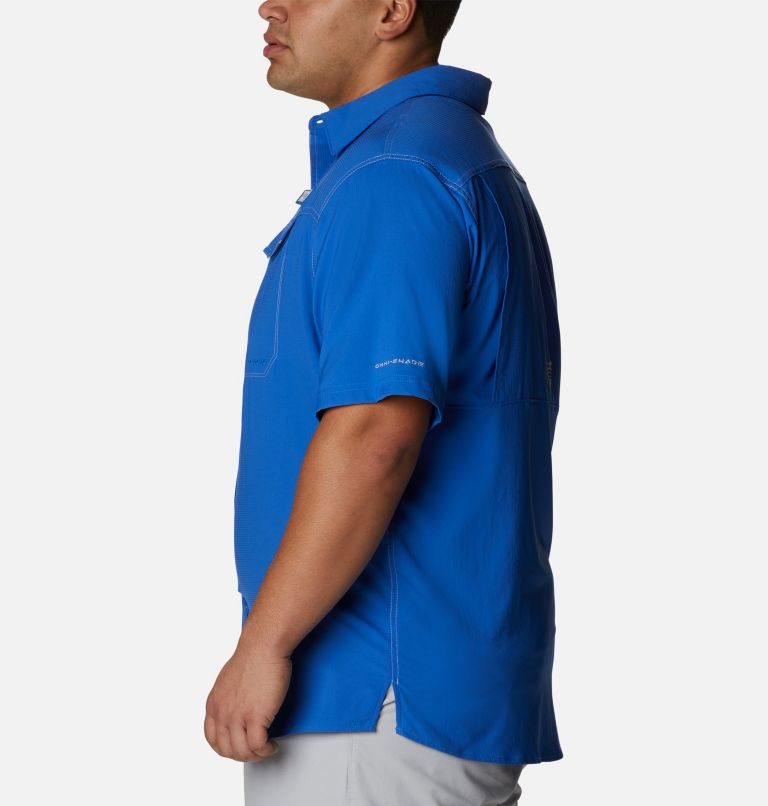 Men's Columbia PFG Low Drag Offshore Short Sleeve Shirts Blue | Plus Size CA-XL841